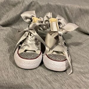 Kids Glitter Sneakers with Satin Laces
